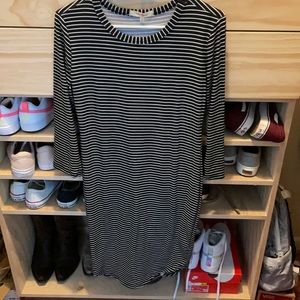 3/4 sleeve striped dress